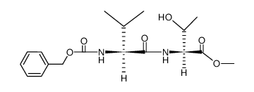 (S)-2-((S)-2-Benzyloxycarbonylamino-3-methyl-butyrylamino)-3-hydroxy-butyric acid methyl ester结构式
