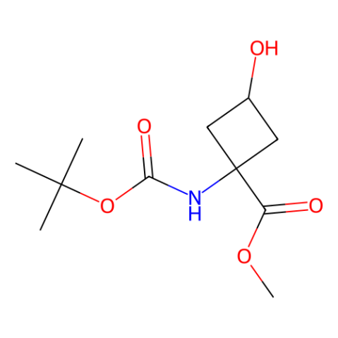 1-[N-(tert-butoxycarbonyl)amino]-3-hydroxycyclobutanecarboxylic acid methyl ester Structure