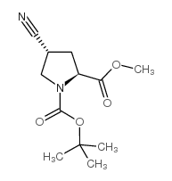 反式-N-BOC-4-氰基-L-脯氨酸甲酯结构式