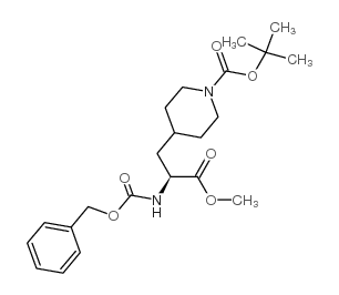 (S)-1-boc-4-(2-cbz-氨基-2-甲氧基羰基乙基)哌啶结构式