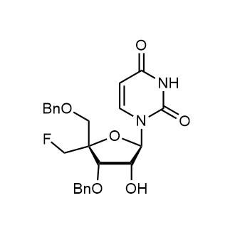1-[(2r,3r,4s,5r)-4-苄氧基-5-(苄氧基甲基)-5-(氟甲基)-3-羟基-四氢呋喃-2-基]嘧啶-2,4-二酮结构式