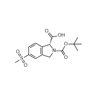 (R)-2-(叔丁氧基羰基)-5-(甲基磺酰基)异吲哚啉-1-羧酸结构式