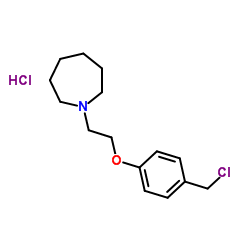 1-[2-[4-(chloromethyl)phenoxy]ethyl]azepane,hydrochloride Structure
