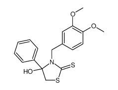 3-[(3,4-dimethoxyphenyl)methyl]-4-hydroxy-4-phenyl-1,3-thiazolidine-2-thione结构式