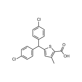 5-(双(4-氯苯基)甲基)-3-甲基噻吩-2-羧酸结构式