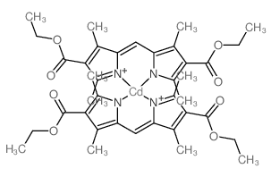 Cadmium, bis[ethyl5-[[4-(ethoxycarbonyl)-3,5-dimethyl-2H-pyrrol-2-ylidene-kN]methyl]-2,4-dimethyl-1H-pyrrole-3-carboxylato-kN1]-, (T-4)- Structure