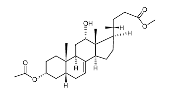 12α-hydroxy-3α-acetoxy-5β-cholen-(7)-oic acid-(24)-methyl ester Structure