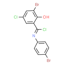 3-Bromo-N-(4-bromophenyl)-5-chloro-2-hydroxybenzenecarboximidoyl chloride Structure