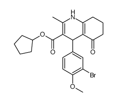 cyclopentyl 4-(3-bromo-4-methoxyphenyl)-2-methyl-5-oxo-4,6,7,8-tetrahydro-1H-quinoline-3-carboxylate Structure