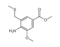 3-甲氧基-4-氨基-5-[(甲硫基)甲基]苯甲酸甲酯结构式