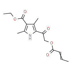 1H-Pyrrole-3-carboxylicacid,2,4-dimethyl-5-[[(1-oxo-2-butenyl)oxy]acetyl]-,ethylester(9CI) Structure