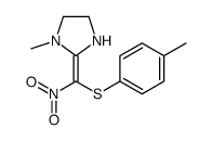 1-methyl-2-[(4-methylphenyl)sulfanyl-nitromethylidene]imidazolidine结构式