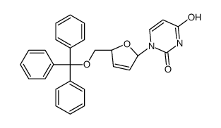1-[(2R,5S)-5-(trityloxymethyl)-2,5-dihydrofuran-2-yl]pyrimidine-2,4-dione Structure