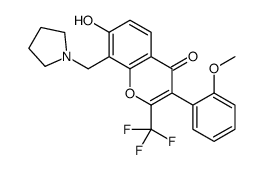 7-hydroxy-3-(2-methoxyphenyl)-8-(pyrrolidin-1-ylmethyl)-2-(trifluoromethyl)chromen-4-one结构式
