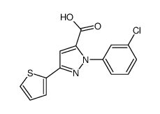 2-(3-氯苯基)-5-噻吩-2-基-2H-吡唑-3-羧酸结构式