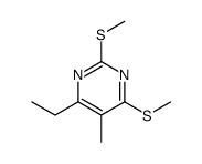 Pyrimidine, 4-ethyl-5-methyl-2,6-bis(methylthio)- (9CI) Structure