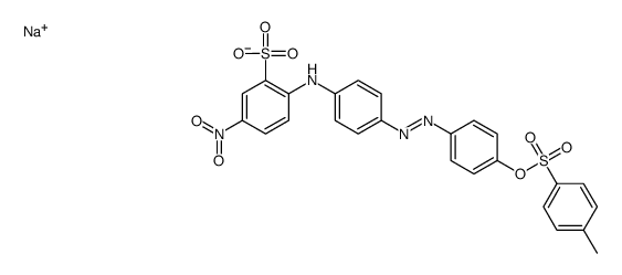 sodium 2-[[4-[[4-[[p-tolylsulphonyl]oxy]phenyl]azo]phenyl]amino]-5-nitrobenzenesulphonate structure