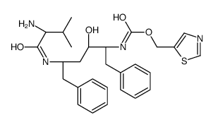 1,3-thiazol-5-ylmethyl N-[(2S,3S,5S)-5-[[(2S)-2-amino-3-methylbutanoyl]amino]-3-hydroxy-1,6-diphenylhexan-2-yl]carbamate structure
