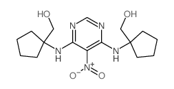 [1-[[6-[[1-(hydroxymethyl)cyclopentyl]amino]-5-nitro-pyrimidin-4-yl]amino]cyclopentyl]methanol Structure