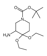 3-氨基-4,4-二乙氧基哌啶-1-羧酸叔丁酯结构式