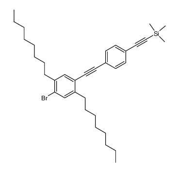 4-bromo-2,5-dioctyl-4'-[(trimethylsilyl)ethynyl]tolane结构式