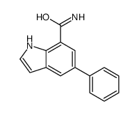 5-苯基-1H-吲哚-7-羧酰胺结构式