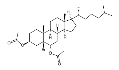 5-bromo-5β-cholestane-3β,6α-diol diacetate结构式