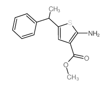 2-氨基-5-(1-苯基乙基)噻吩-3-羧酸甲酯结构式