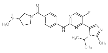 (S)-(4-((5-氟-4-(1-异丙基-2-甲基-1H-咪唑-5-基)嘧啶-2-基)氨基)苯基)(3-(甲基氨基)吡咯烷哌嗪-1-基)甲酮图片