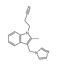 3-(3-((1H-imidazol-1-yl)methyl)-2-methyl-1H-indol-1-yl)propanenitrile结构式