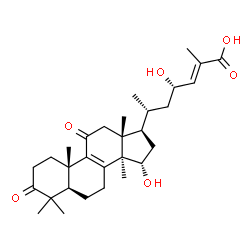 (24E)-15α,23-Dihydroxy-3,11-dioxo-5α-lanosta-8,24-dien-26-oic acid structure