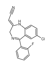 [7-chloro-5-(2-fluorophenyl)-1,3-dihydro-2H-1,4-benzodiazepine-2-ylidene]-acetonitrile Structure