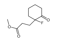 methyl 3-(1-fluoro-2-oxocyclohexyl)propanoate结构式