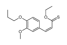O-ethyl (E)-3-(3-methoxy-4-propoxyphenyl)prop-2-enethioate结构式