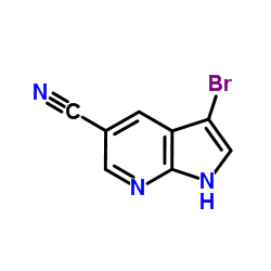 3-溴-1H-吡咯并[2,3-b]吡啶-5-甲腈结构式
