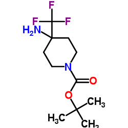 4-氨基-4-(三氟甲基)哌啶-1-羧酸叔丁酯结构式