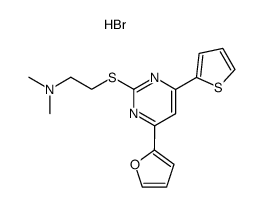 2-<<2'''-(dimethylamino)ethyl>thio>-4-furan-2'-yl-6-thien-2''-ylpyrimidine hydrobromide Structure