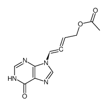 (S)-(+)-N9-(4-acetoxy-1,2-butadien-1-yl)hypoxanthine Structure