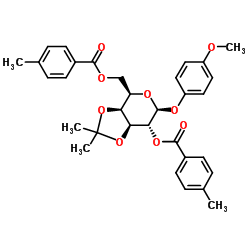 4-Methoxyphenyl 3,4-O-isopropylidene-2,6-bis-O-(4-methylbenzoyl)-β-D-galactopyranoside Structure