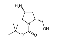 (2R,4S)-4-氨基-2-(羟甲基)-1-吡咯烷羧酸叔丁酯结构式