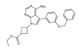 3-(4-氨基-5-(3-(苄氧基)苯基)-7h-吡咯并[2,3-d]嘧啶-7-基)环丁烷羧酸乙酯结构式