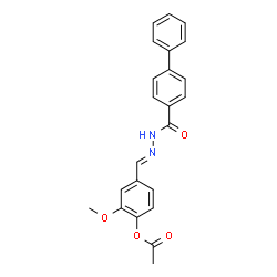 4-[2-(4-biphenylylcarbonyl)carbonohydrazonoyl]-2-methoxyphenyl acetate结构式