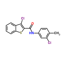 3-Chloro-N-(3-chloro-4-methylphenyl)-1-benzothiophene-2-carboxamide结构式