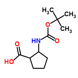 1-(Boc-氨基)环戊烷羧酸结构式