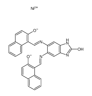 [1,3-二氢-5,6-双[[(2-羟基-1-萘基)亚甲基]氨基]-2H-苯并咪唑-2-酮(2-)-N5,N6,O5,O6]-,(SP-4-2)合镍结构式