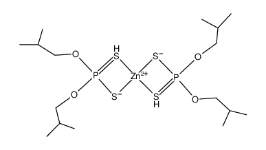 zinc bis(O,O-diisobutyl) bis(dithiophosphate)结构式