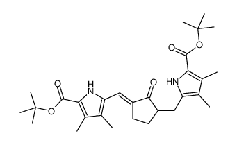 tert-butyl 5-[[3-[[3,4-dimethyl-5-[(2-methylpropan-2-yl)oxycarbonyl]-1H-pyrrol-2-yl]methylidene]-2-oxocyclopentylidene]methyl]-3,4-dimethyl-1H-pyrrole-2-carboxylate结构式