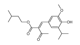 Isoamyl-alpha-acetyl-3-methoxy-4-hydroxy-5-isopropyl-cinnamate Structure