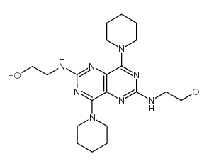2,6-bis(2-hydroxyethylamino)-4,8-dipiperidinopyrimido(5,4-d)pyrimidinedipyridamole结构式