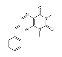 6-amino-1,3-dimethyl-5-(3-phenyl-allylideneamino)-1H-pyrimidine-2,4-dione Structure